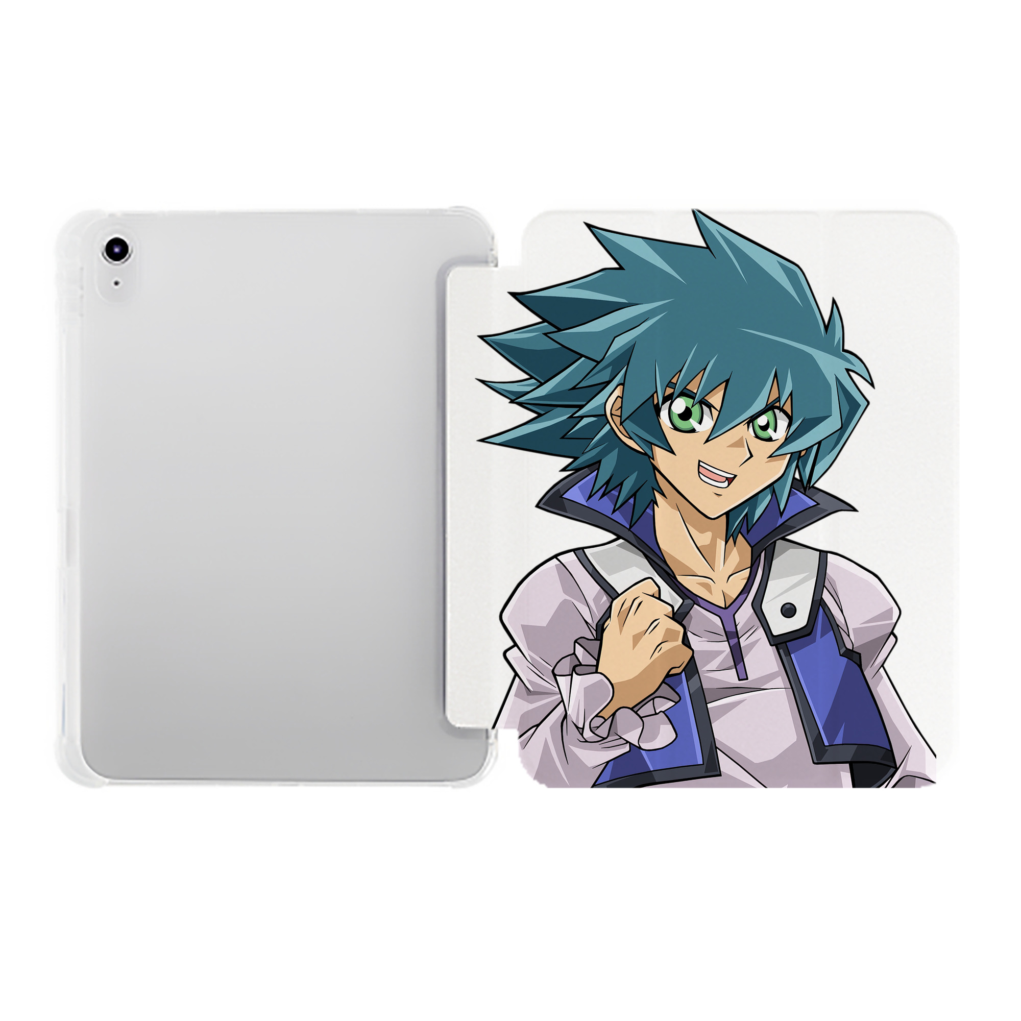 （画像用） 遊☆戯☆王 Yu-Gi-Oh! IPad ケース ペン収納付き 三つ折りスタンド PUレザー×シリコン 対応機種9.5/10.5/10.9インチ